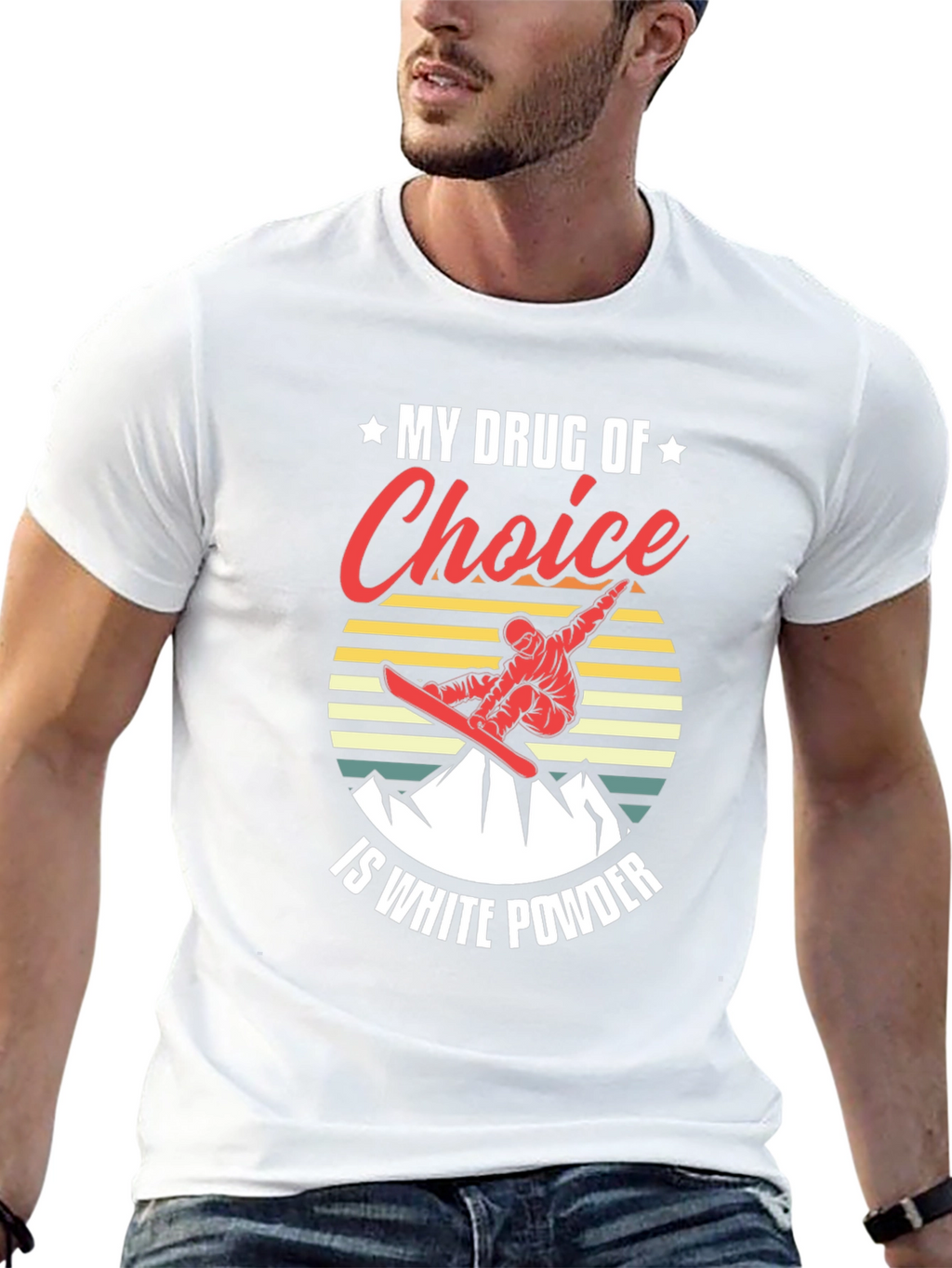 White Powder Snowboarding T-Shirt