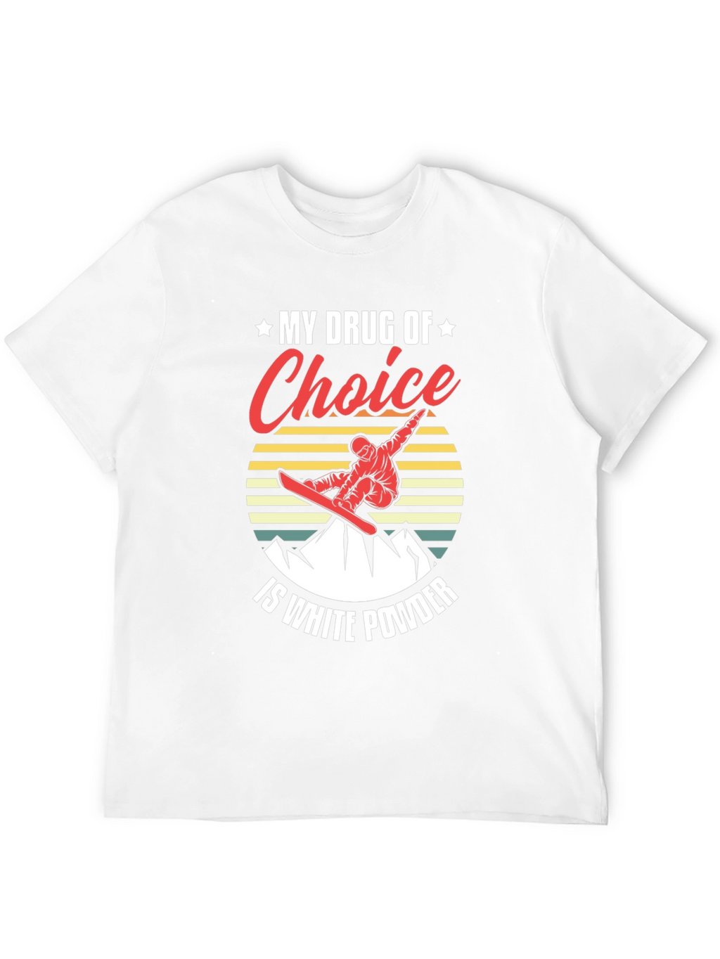 White Powder Snowboarding T-Shirt