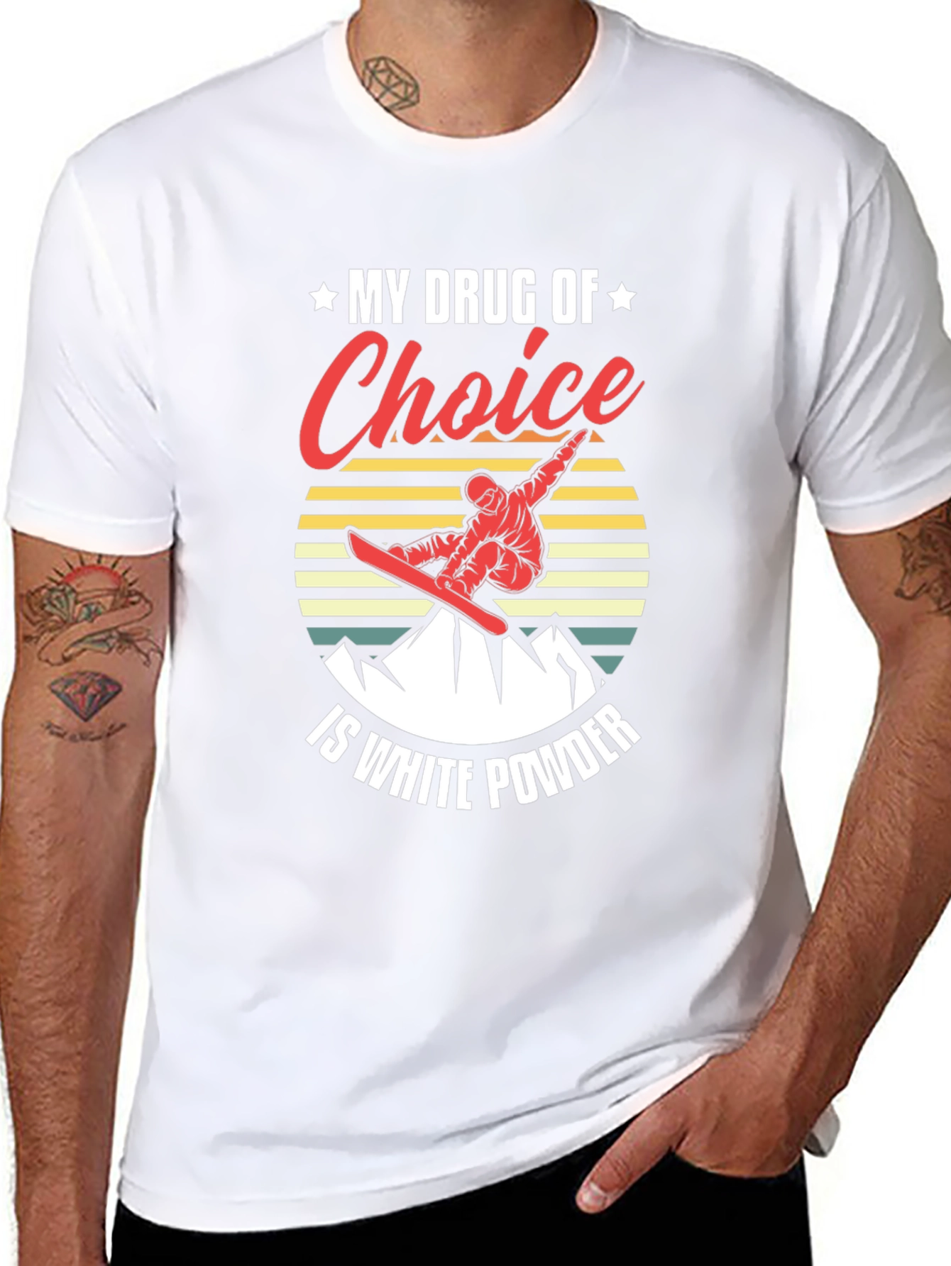 White Powder Snowboarding T-Shirt