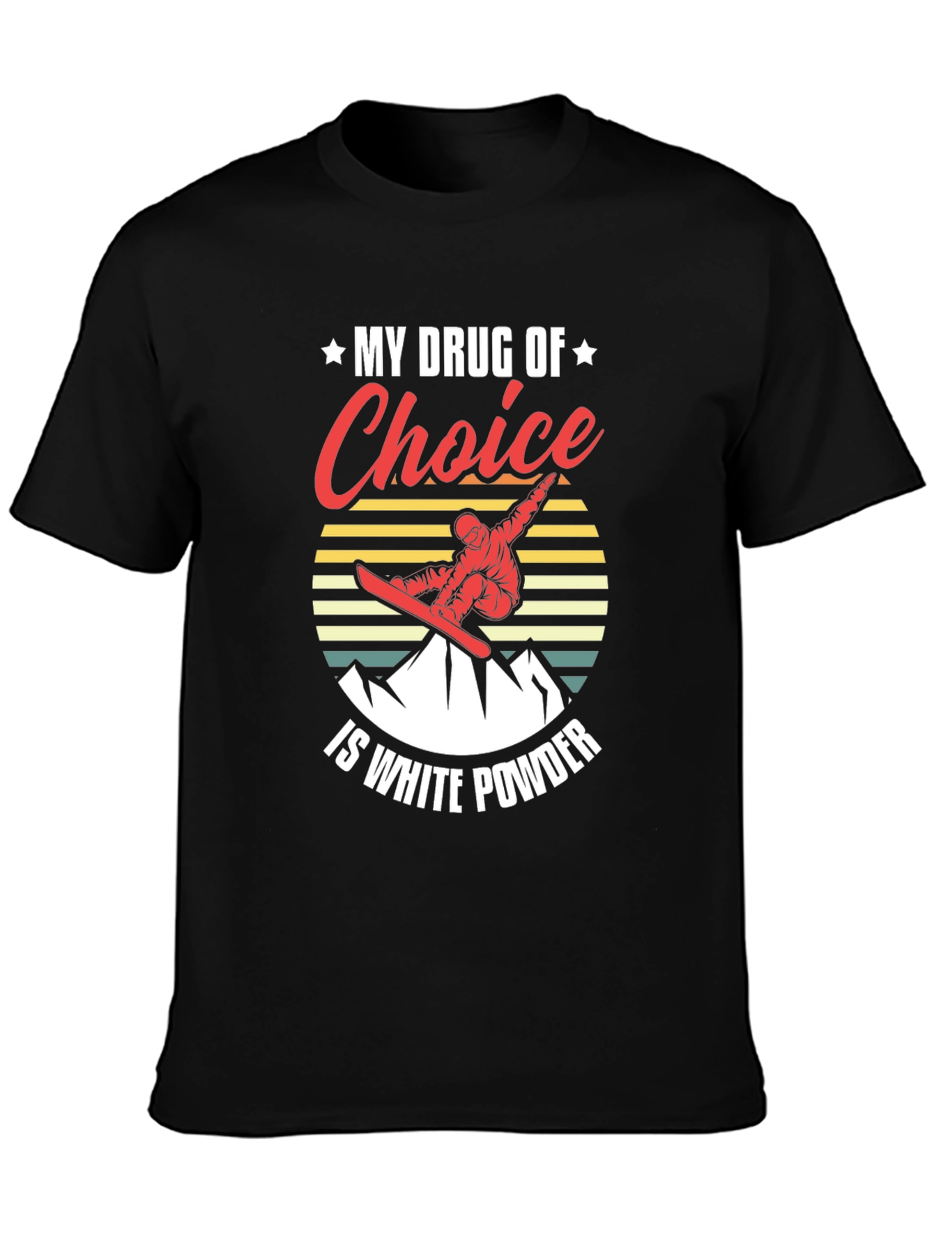 White Powder Snowboarding T-Shirt