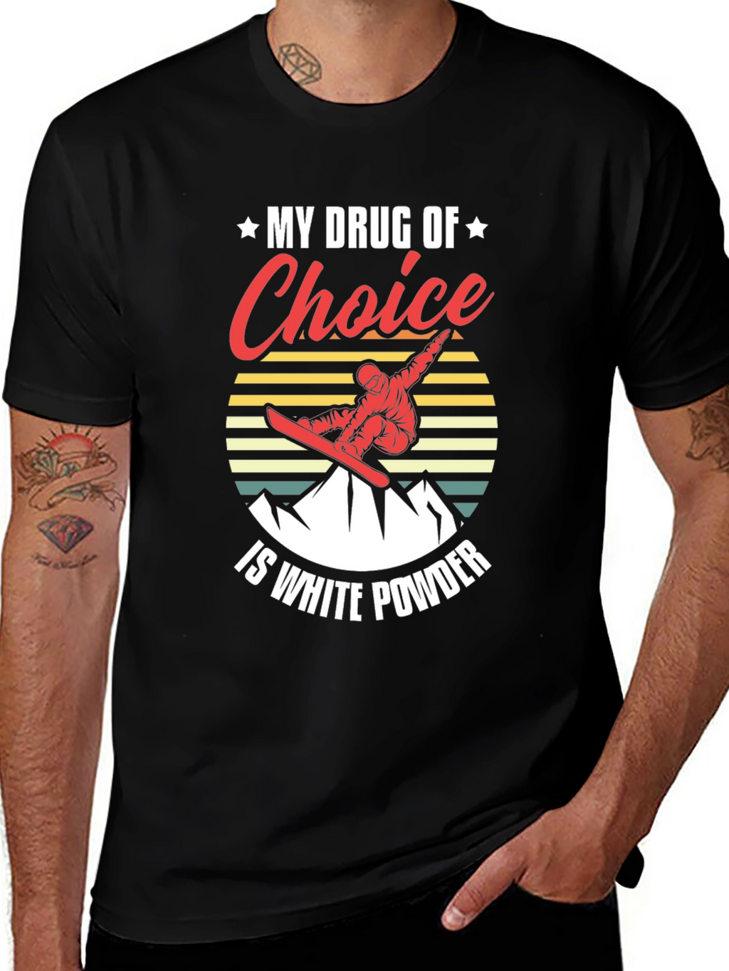 White Powder Snowboarding T-Shirt
