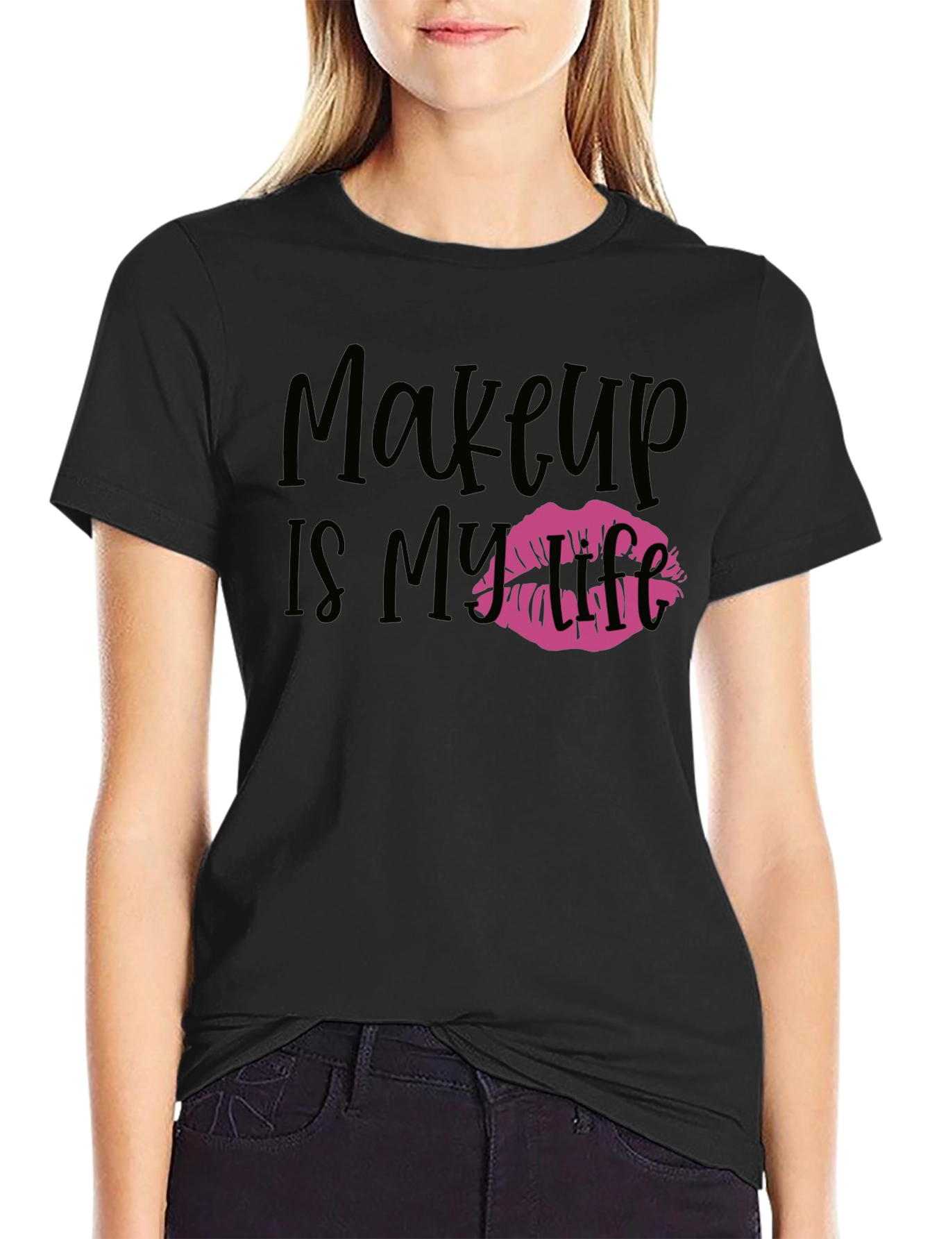 Makeup is My Life Graphic Tee - Black
