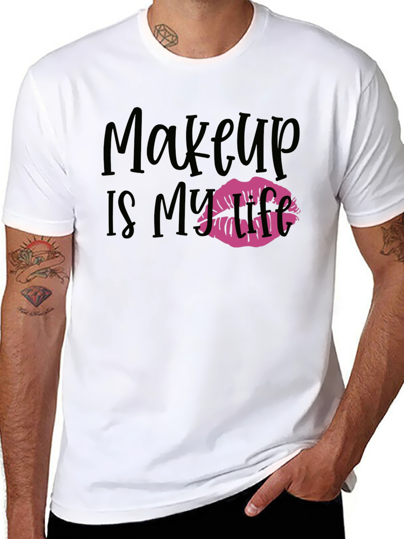Makeup is My Life Graphic Tee - Black