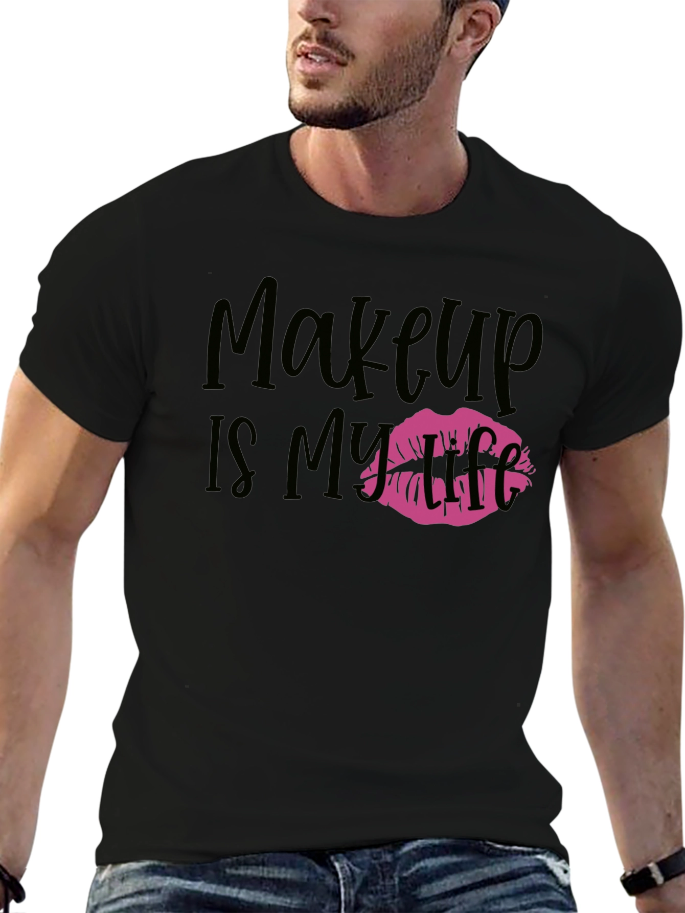 Makeup is My Life Graphic Tee - Black