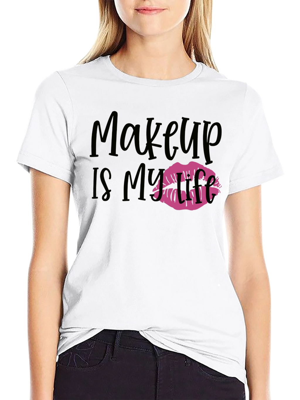 Makeup is My Life Graphic Tee - Black
