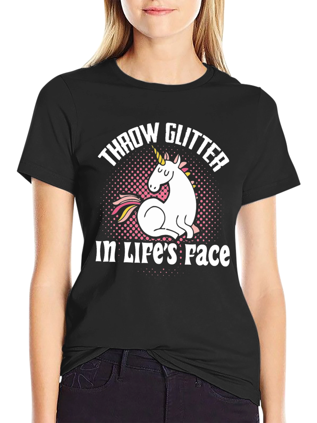 Throw Glitter in Lifes Face Unicorn Graphic Tee