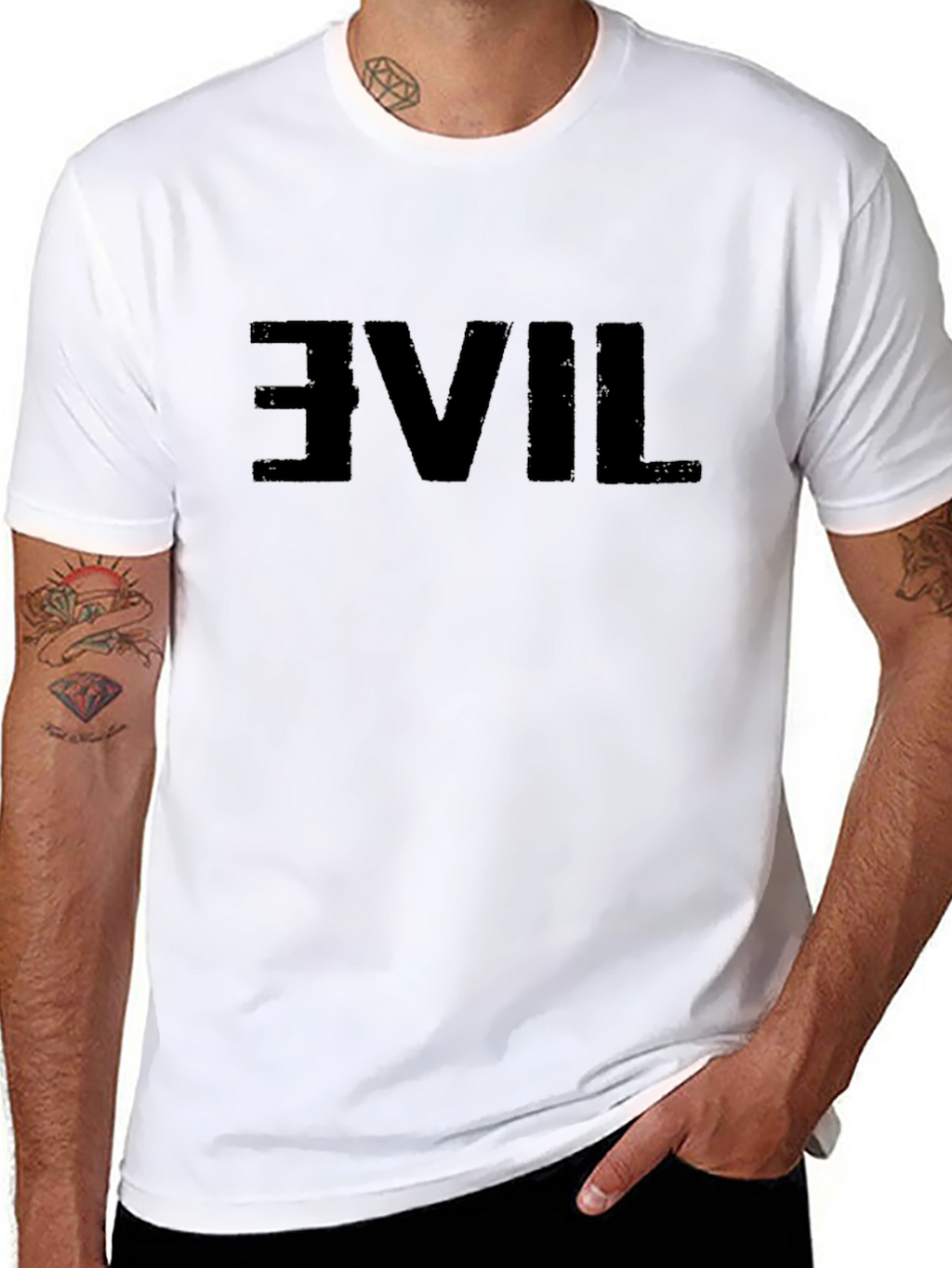 Reversed Evil Graphic Black T-Shirt