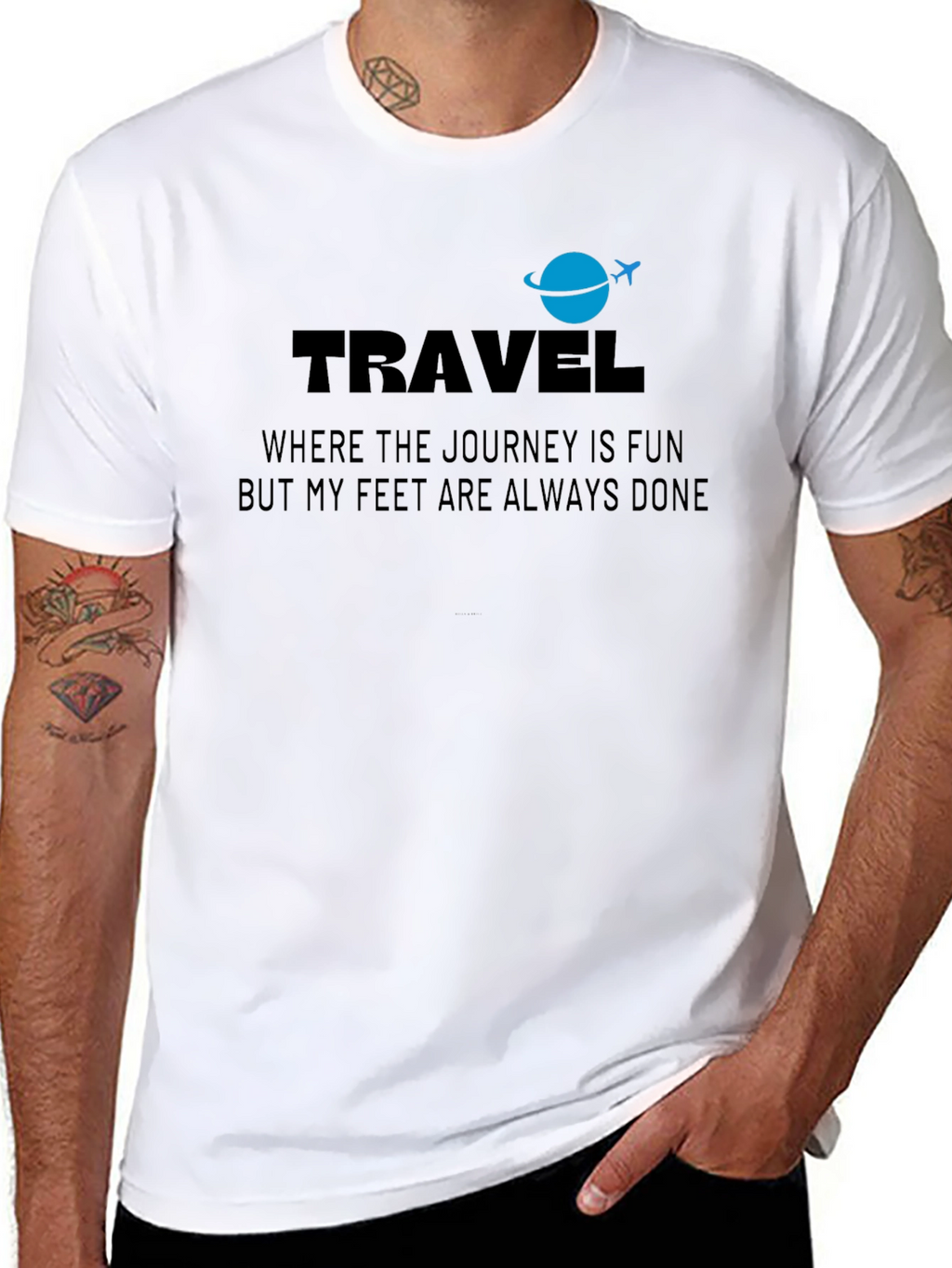 Travel T-Shirt: Journey Is Fun Feet Are Done