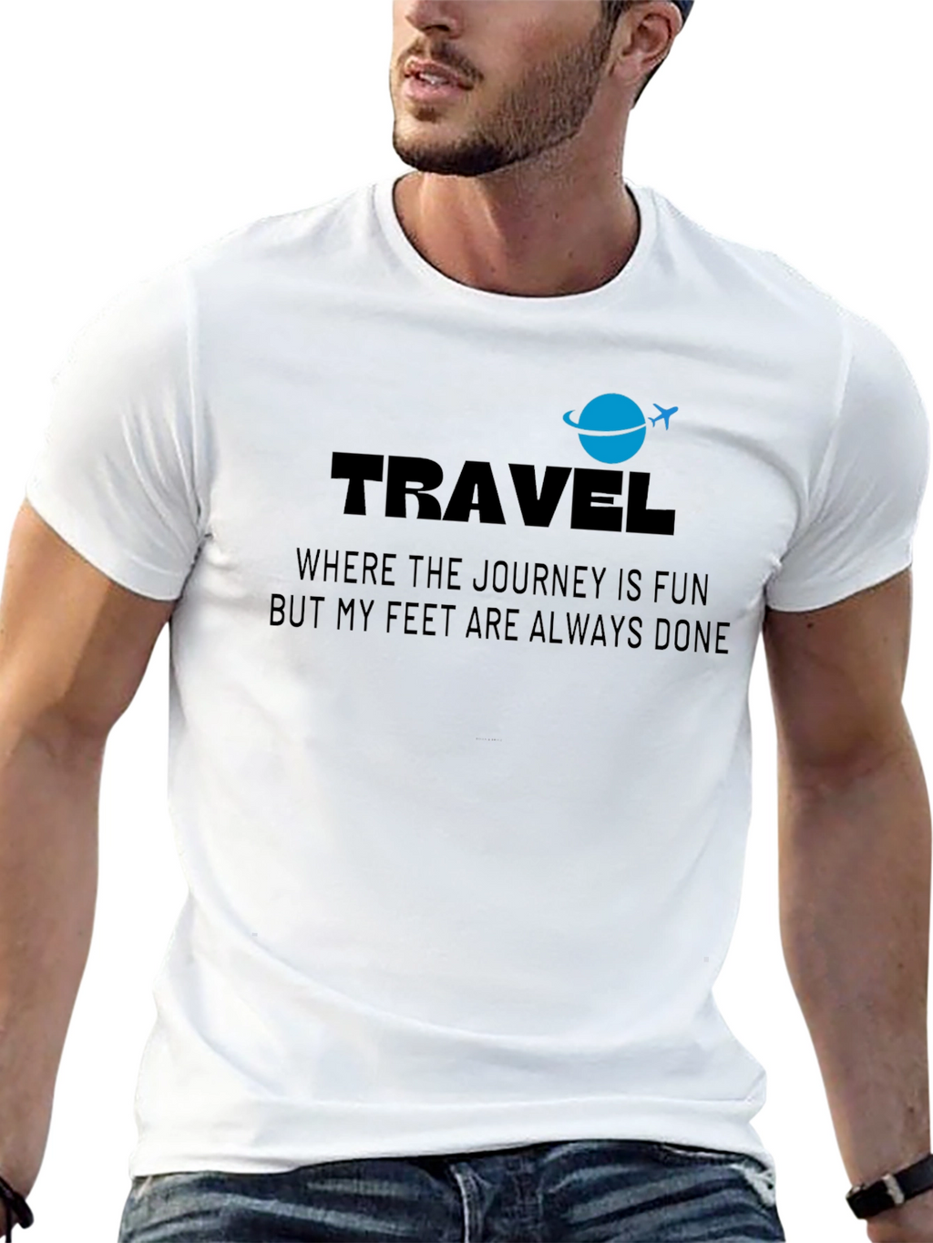 Travel T-Shirt: Journey Is Fun Feet Are Done