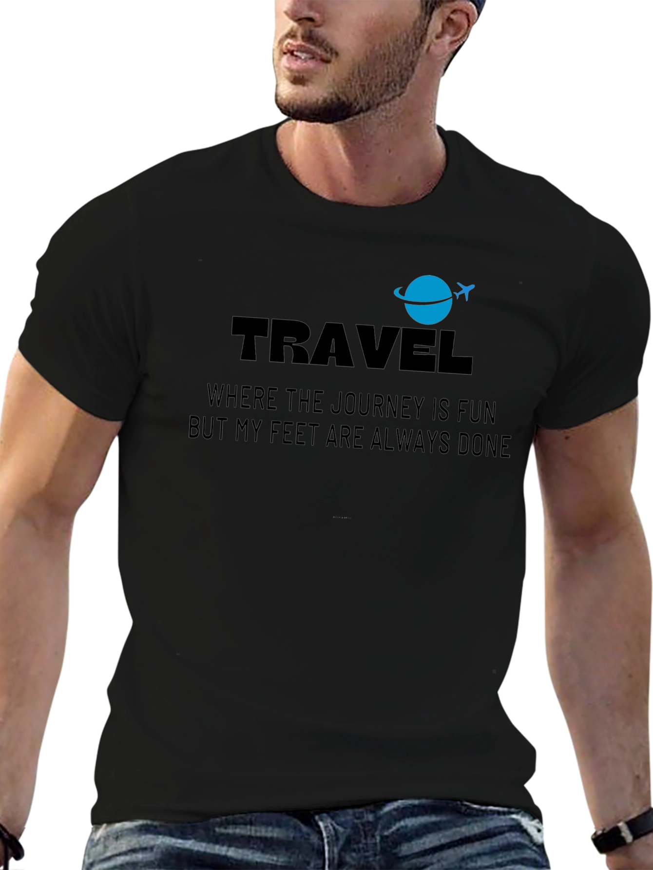 Travel T-Shirt: Journey Is Fun Feet Are Done