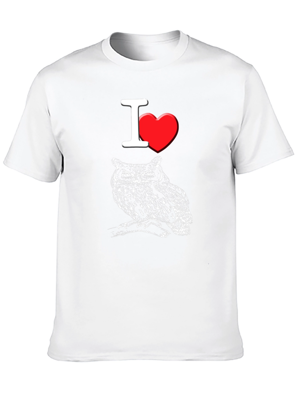 I Love Owls Graphic Tee - Black Cotton T-Shirt