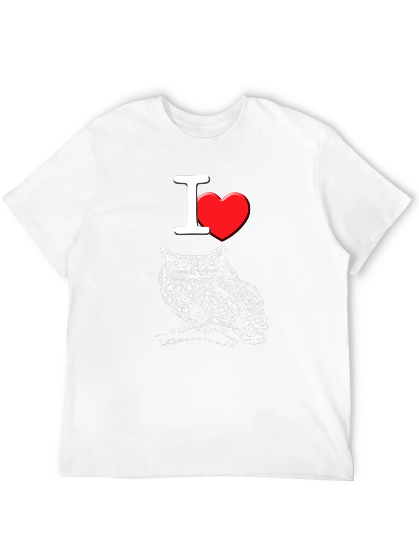 I Love Owls Graphic Tee - Black Cotton T-Shirt