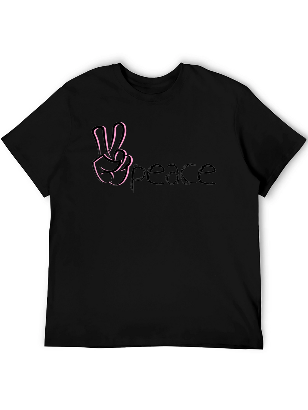 Peace Sign T-Shirt - Casual Black Tee
