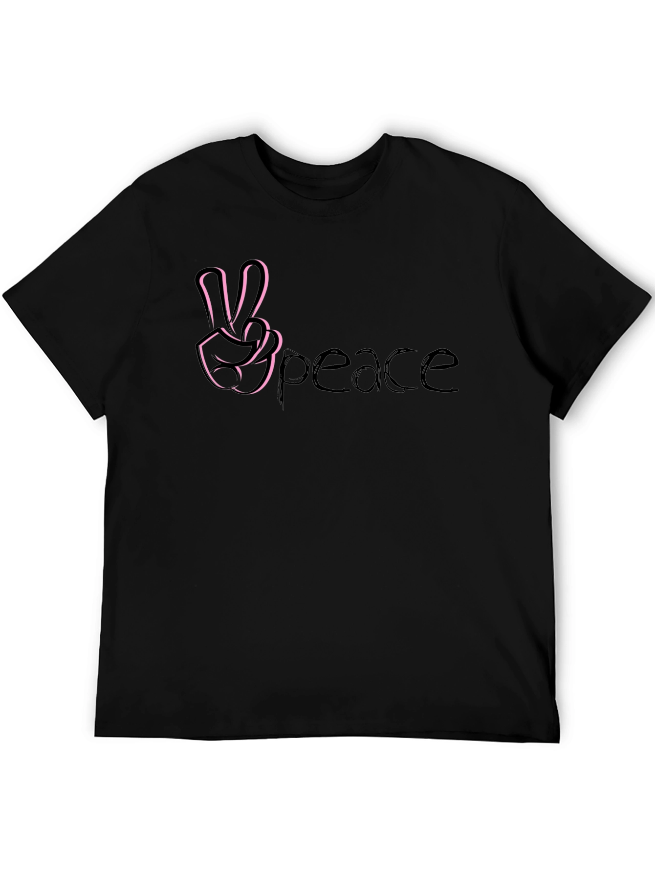 Peace Sign T-Shirt - Casual Black Tee