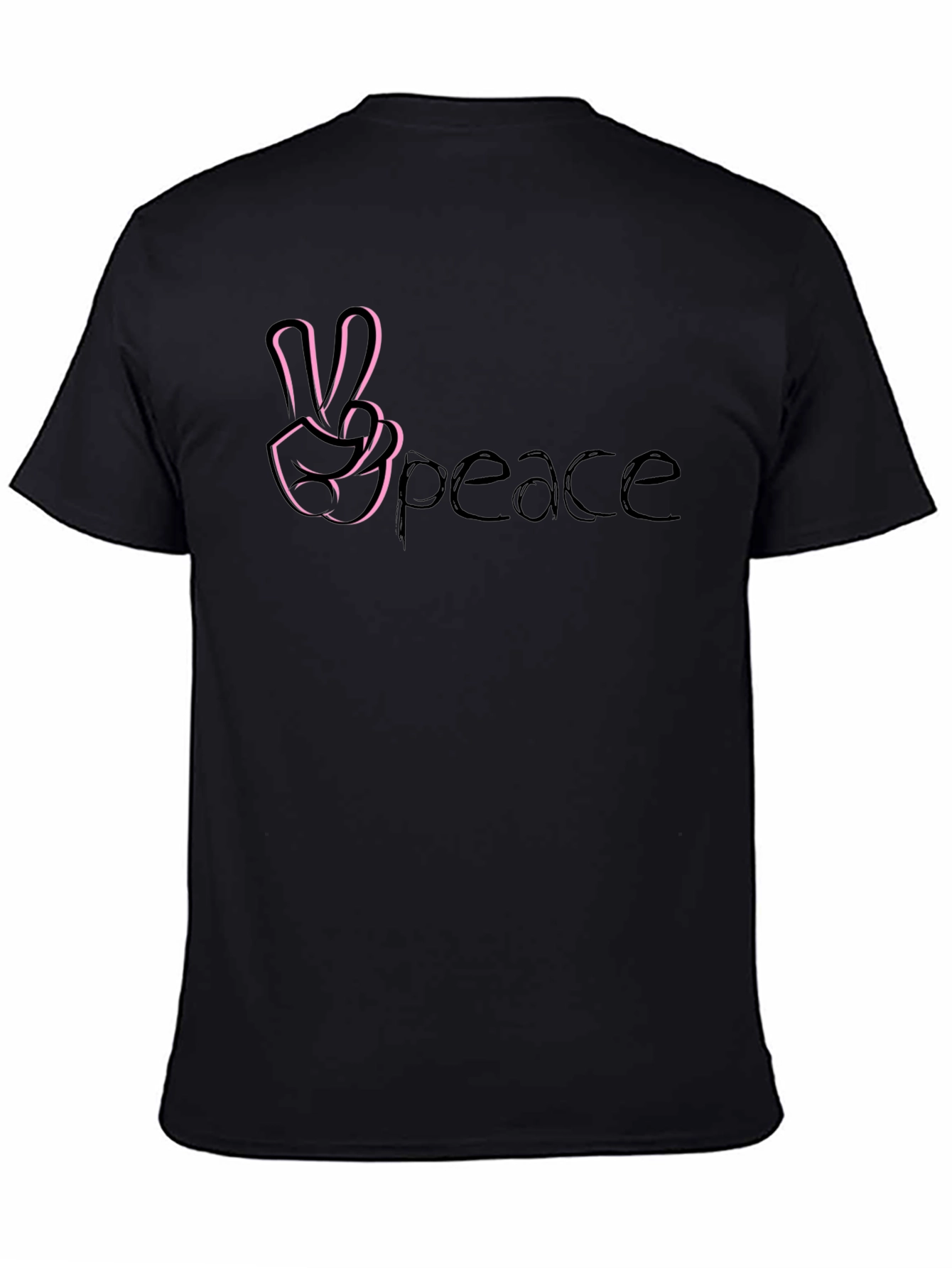 Peace Sign T-Shirt - Casual Black Tee