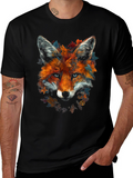 Fox Floral Graphic Tee - Unique Animal Design