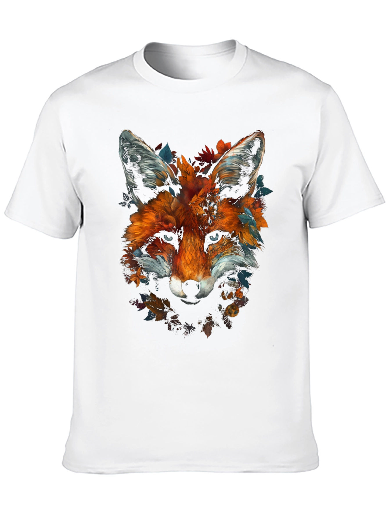 Fox Floral Graphic Tee - Unique Animal Design