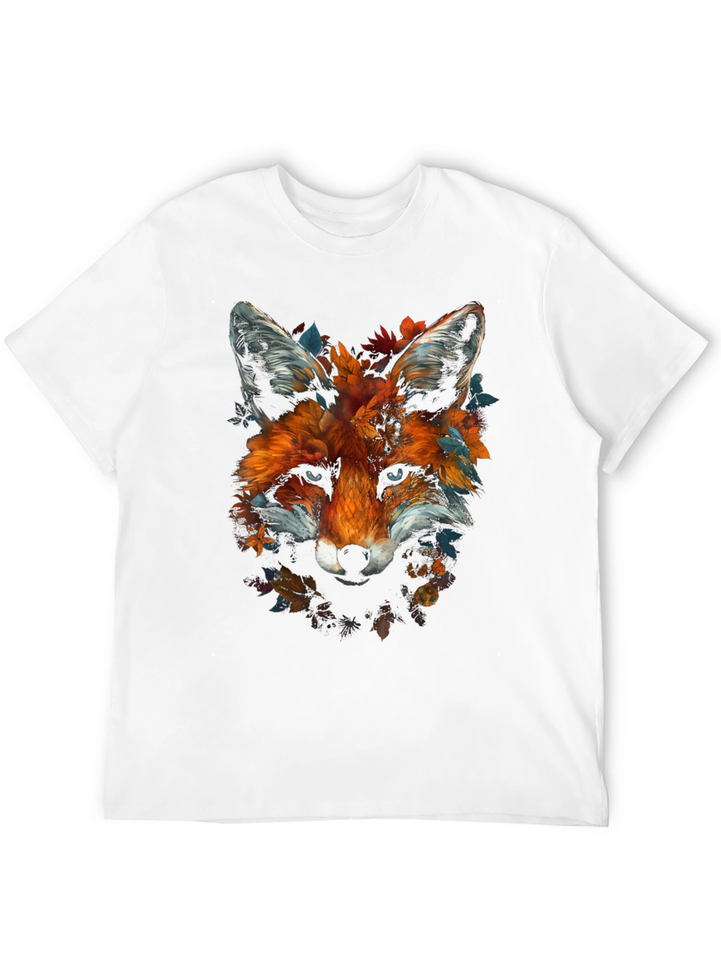 Fox Floral Graphic Tee - Unique Animal Design