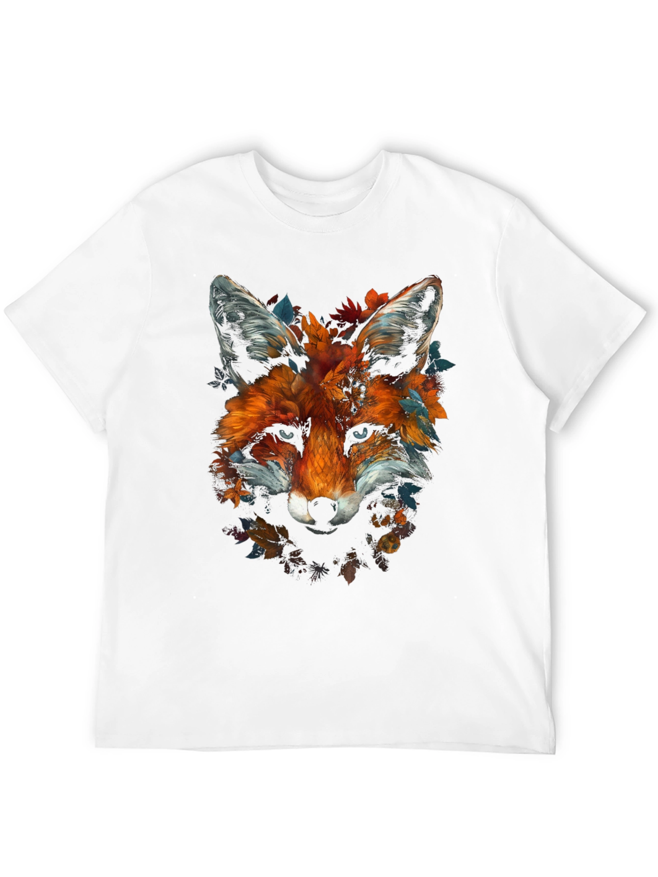Fox Floral Graphic Tee - Unique Animal Design