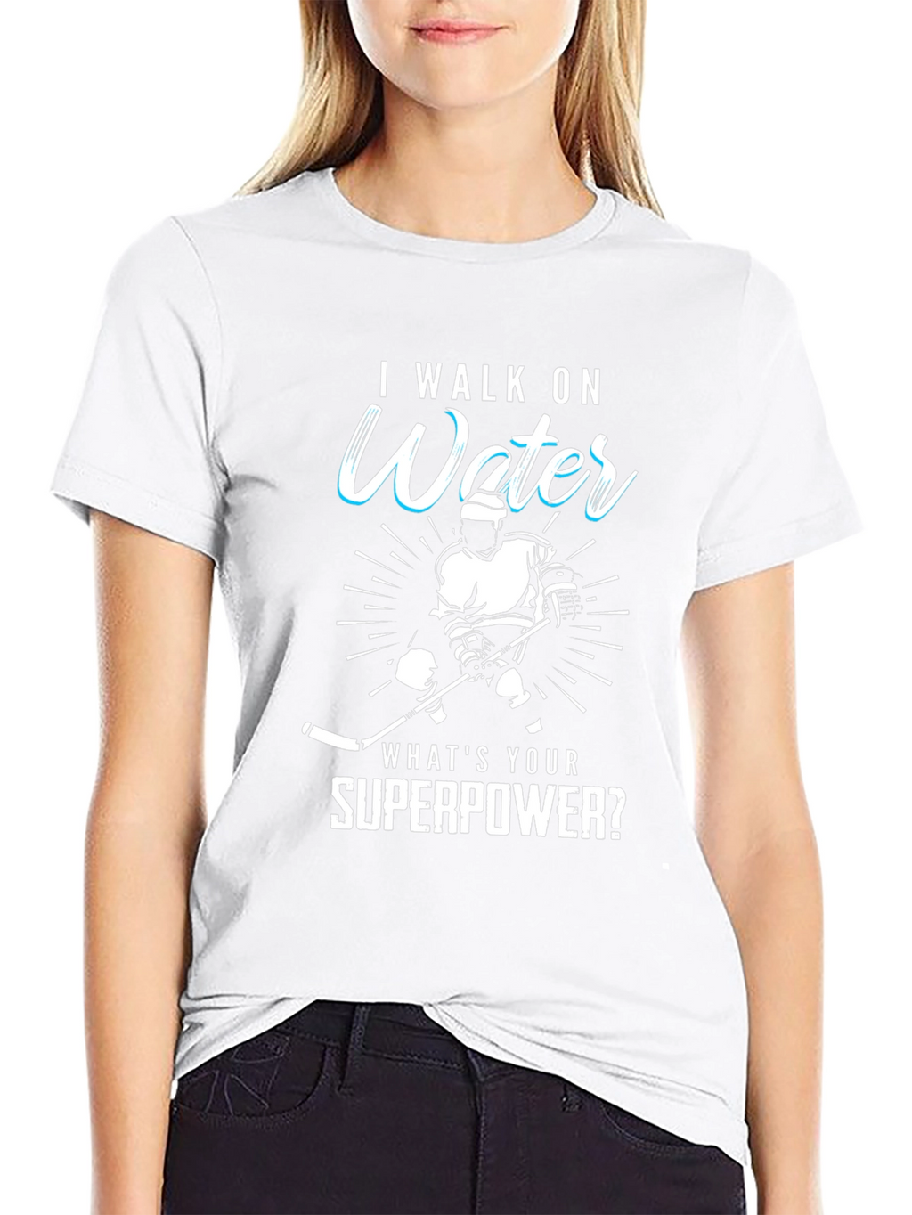 I Walk On Water Hockey Superpower T-Shirt