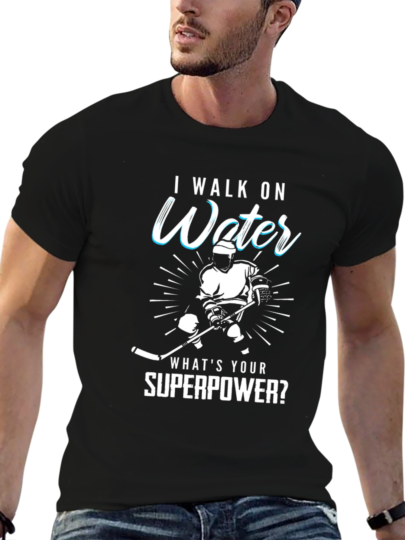 I Walk On Water Hockey Superpower T-Shirt
