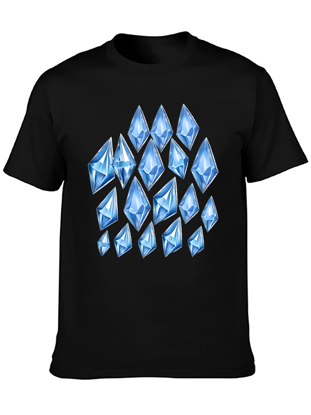Mens Black T-Shirt with Diamond Pattern