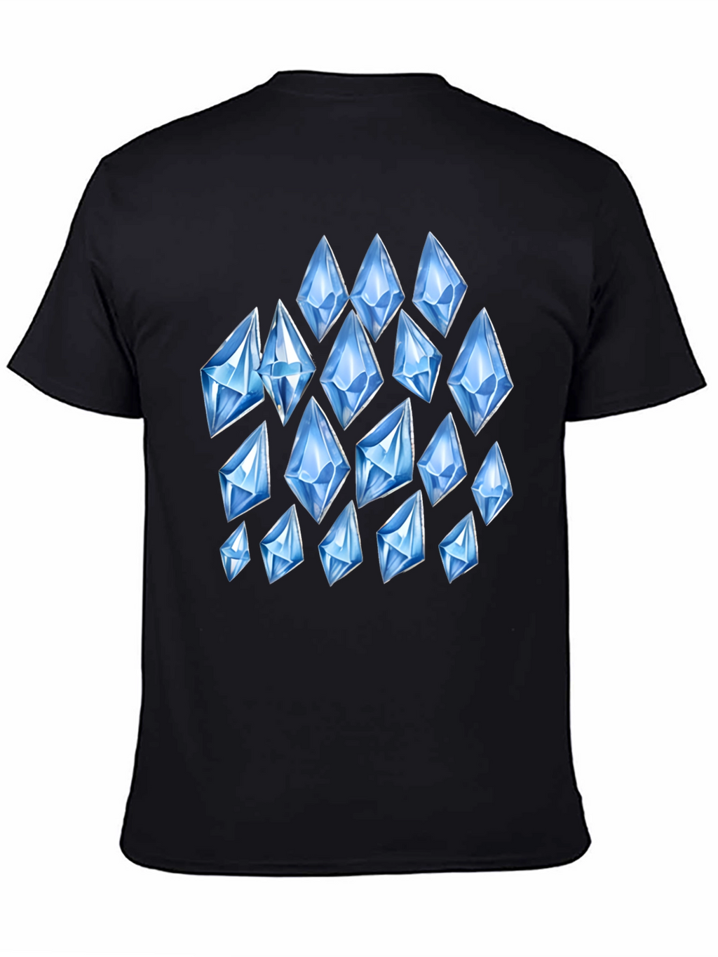 Mens Black T-Shirt with Diamond Pattern