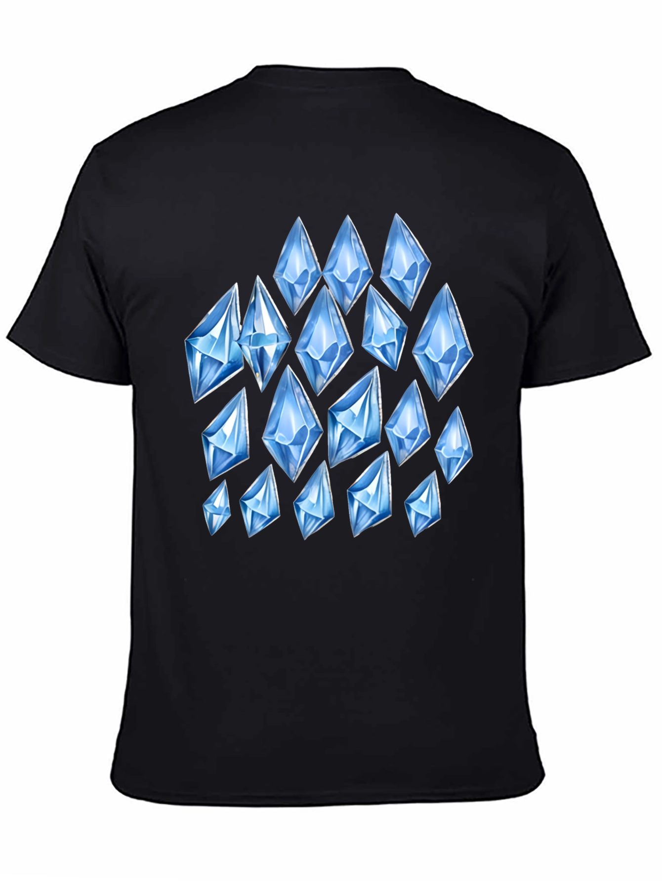 Mens Black T-Shirt with Diamond Pattern