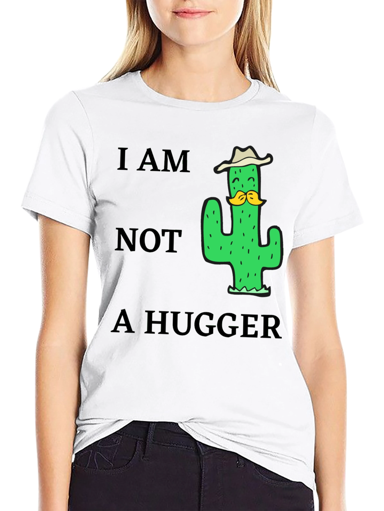 I am Not a Hugger Cactus Humor T-Shirt