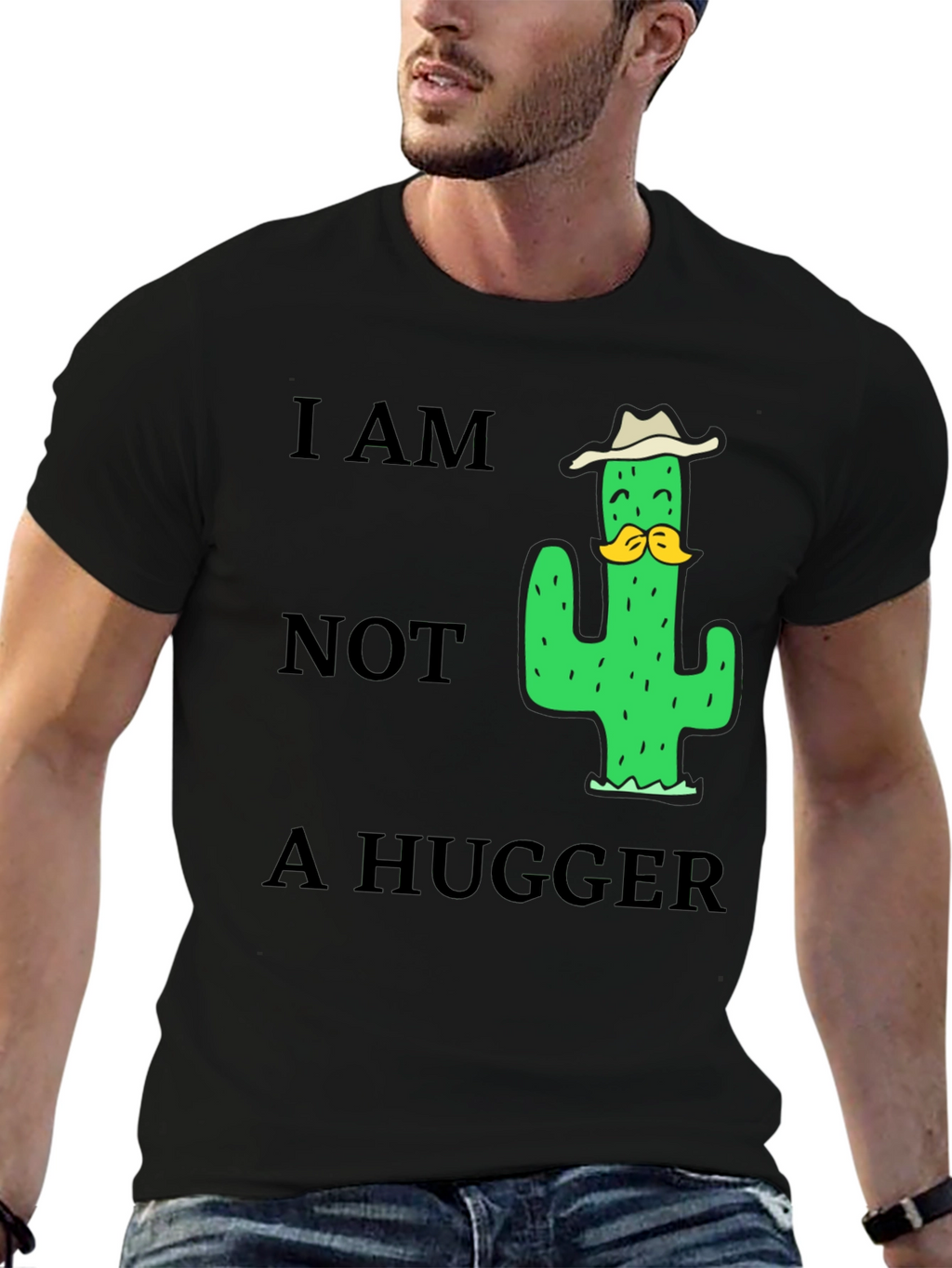 I am Not a Hugger Cactus Humor T-Shirt