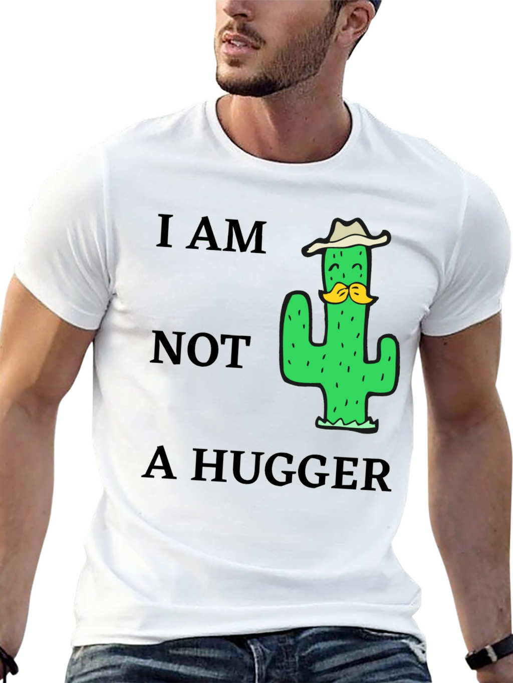 I am Not a Hugger Cactus Humor T-Shirt