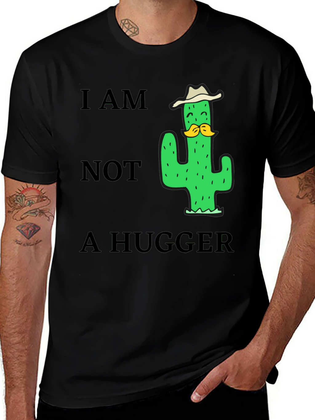 I am Not a Hugger Cactus Humor T-Shirt