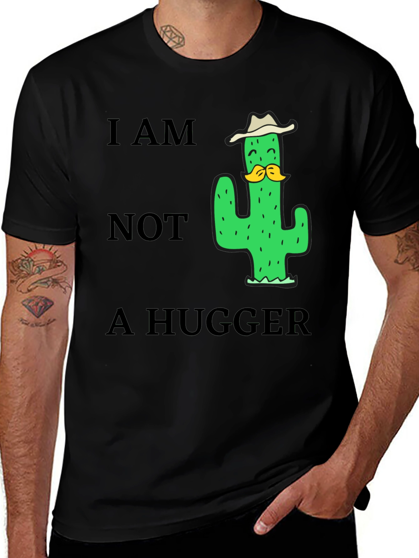 I am Not a Hugger Cactus Humor T-Shirt