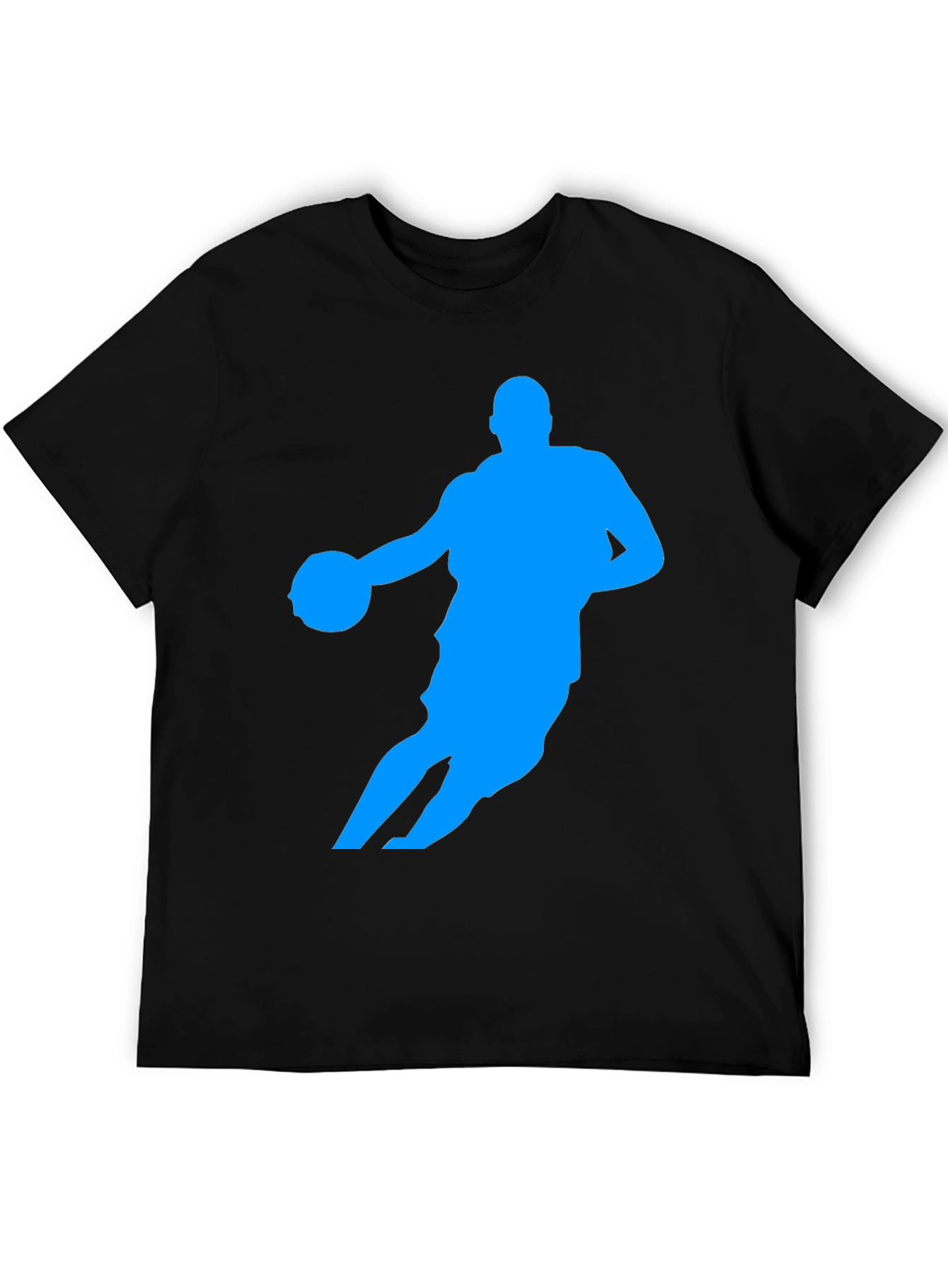 Basketball Player Silhouette Graphic Tee - Black