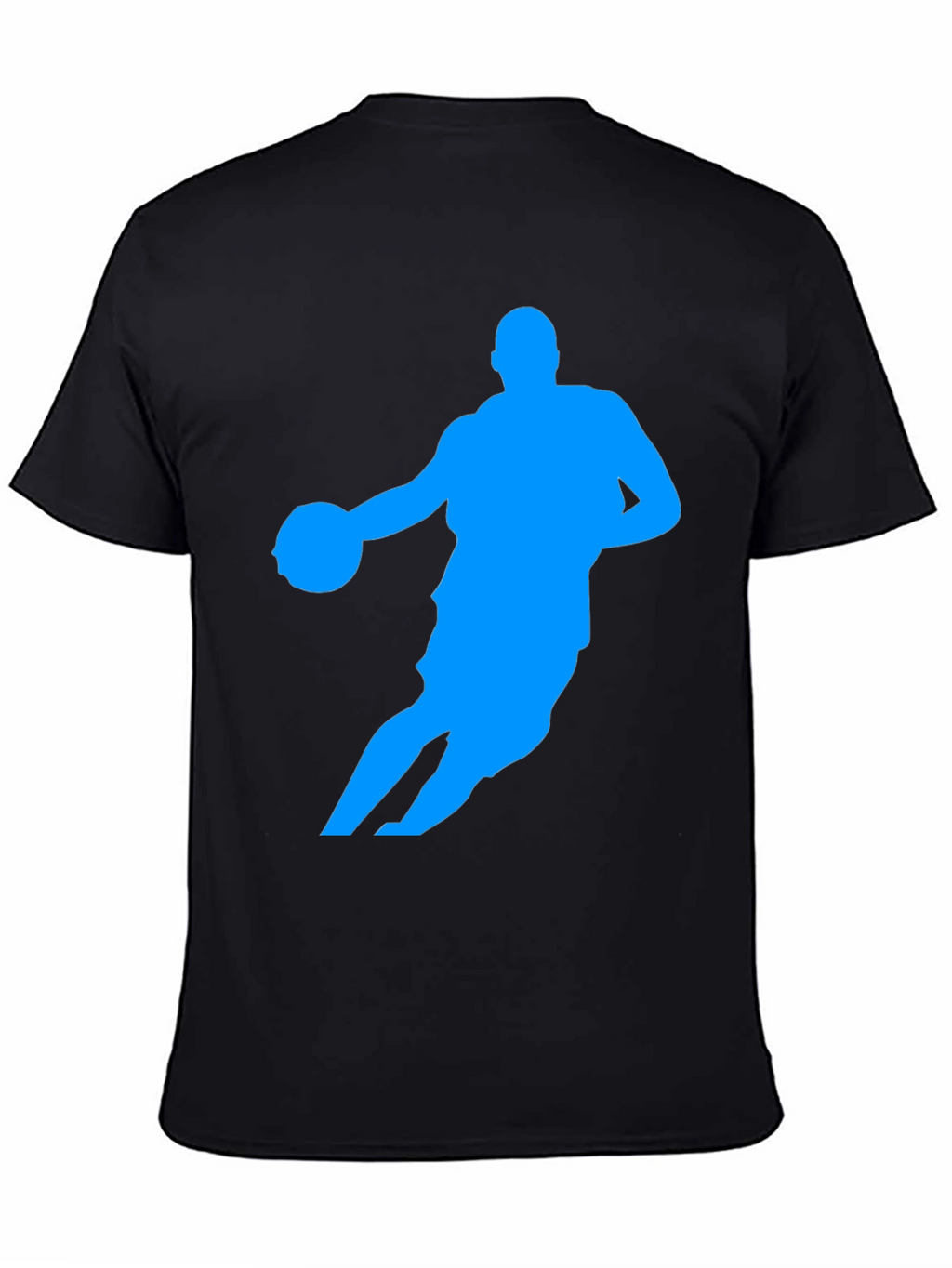 Basketball Player Silhouette Graphic Tee - Black