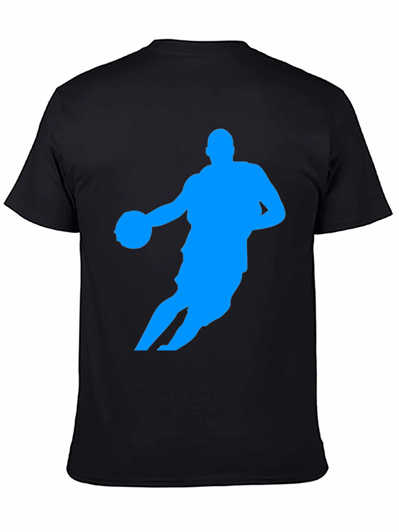 Basketball Player Silhouette Graphic Tee - Black