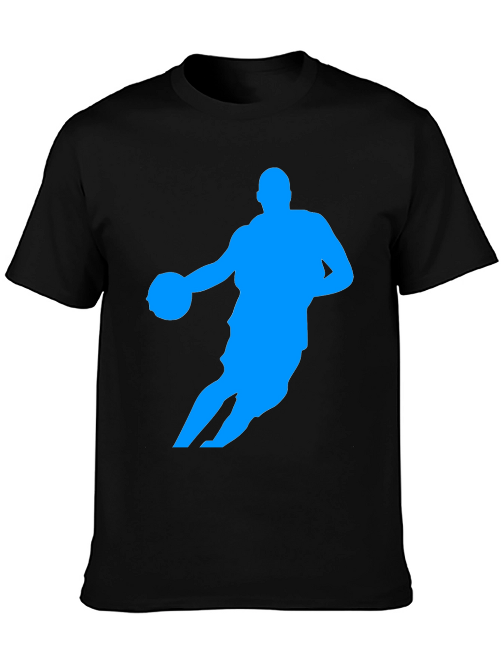 Basketball Player Silhouette Graphic Tee - Black