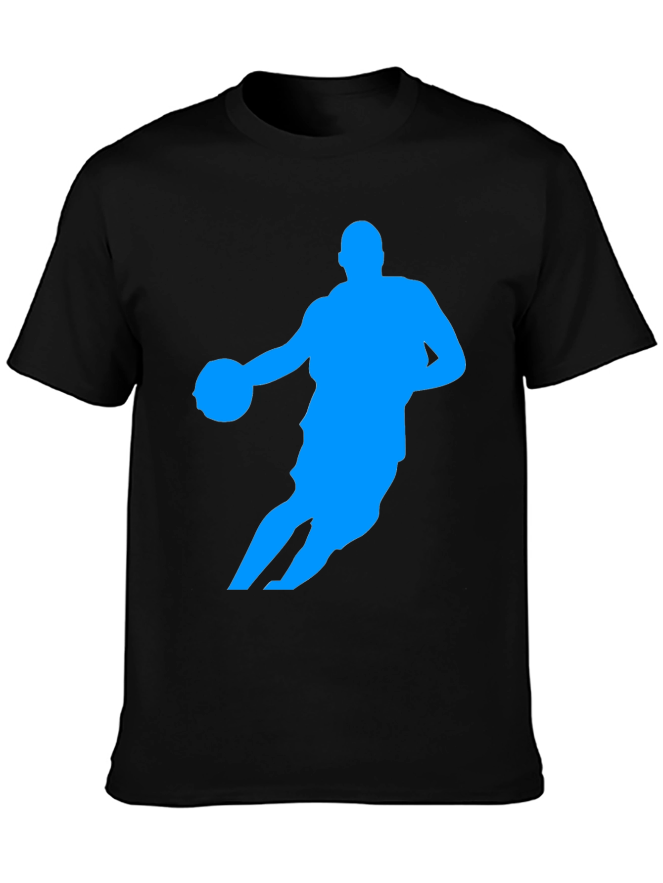 Basketball Player Silhouette Graphic Tee - Black