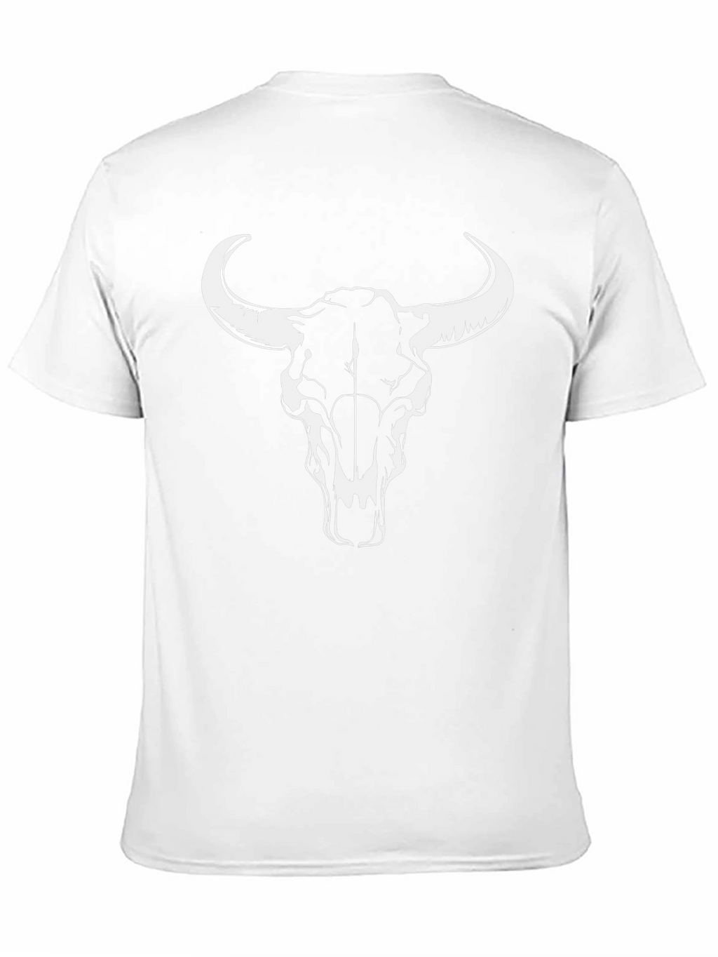 Black T-Shirt with Bull Skull Design