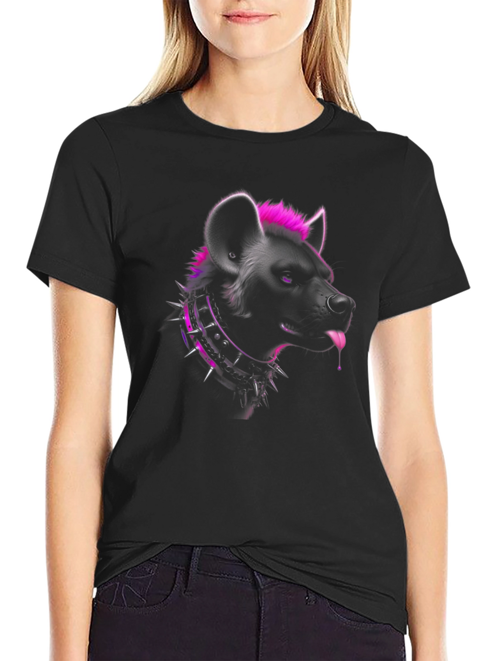 Hyena Graphic Tee - Punk Style Black T-Shirt
