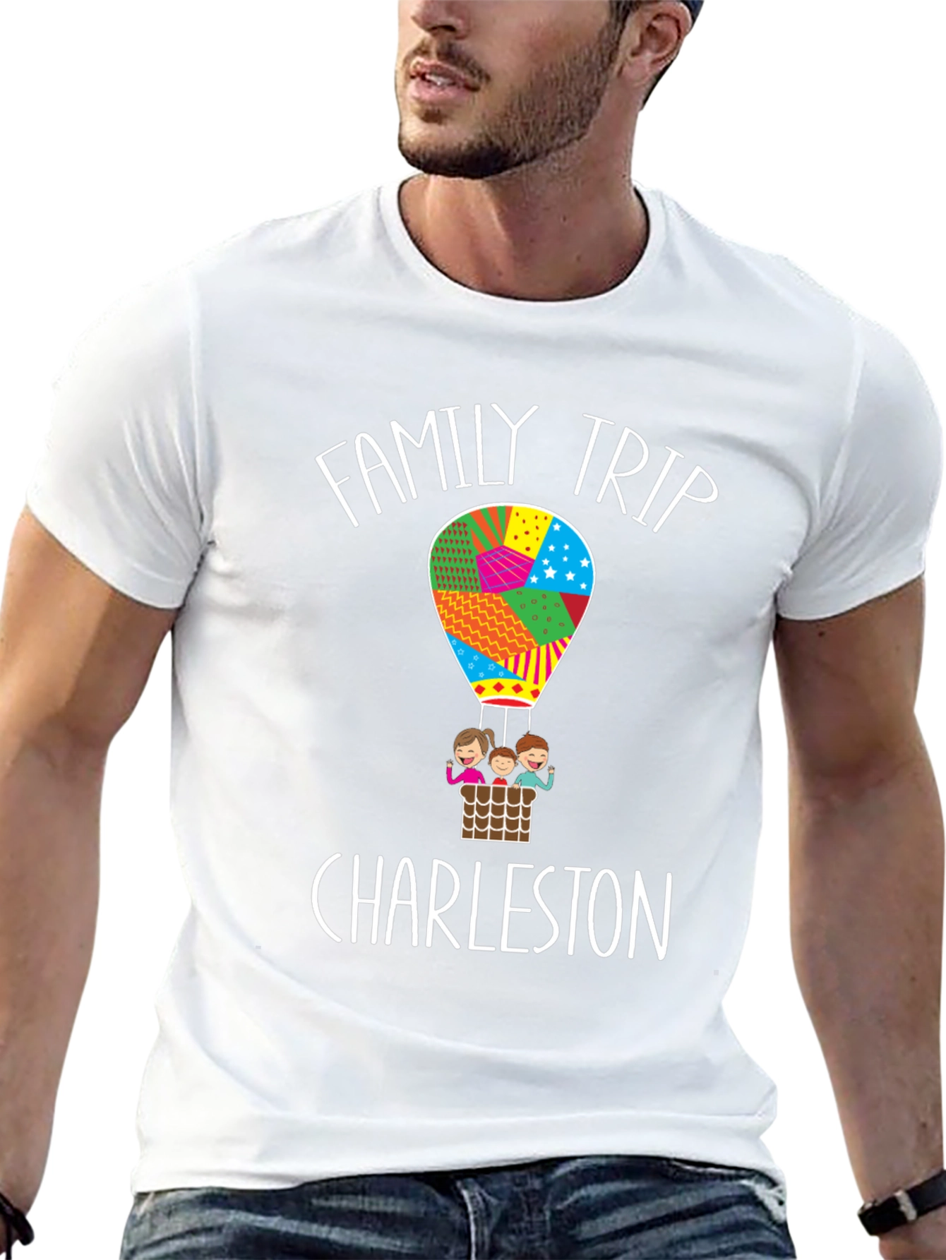 Family Trip Charleston Hot Air Balloon Graphic Tee
