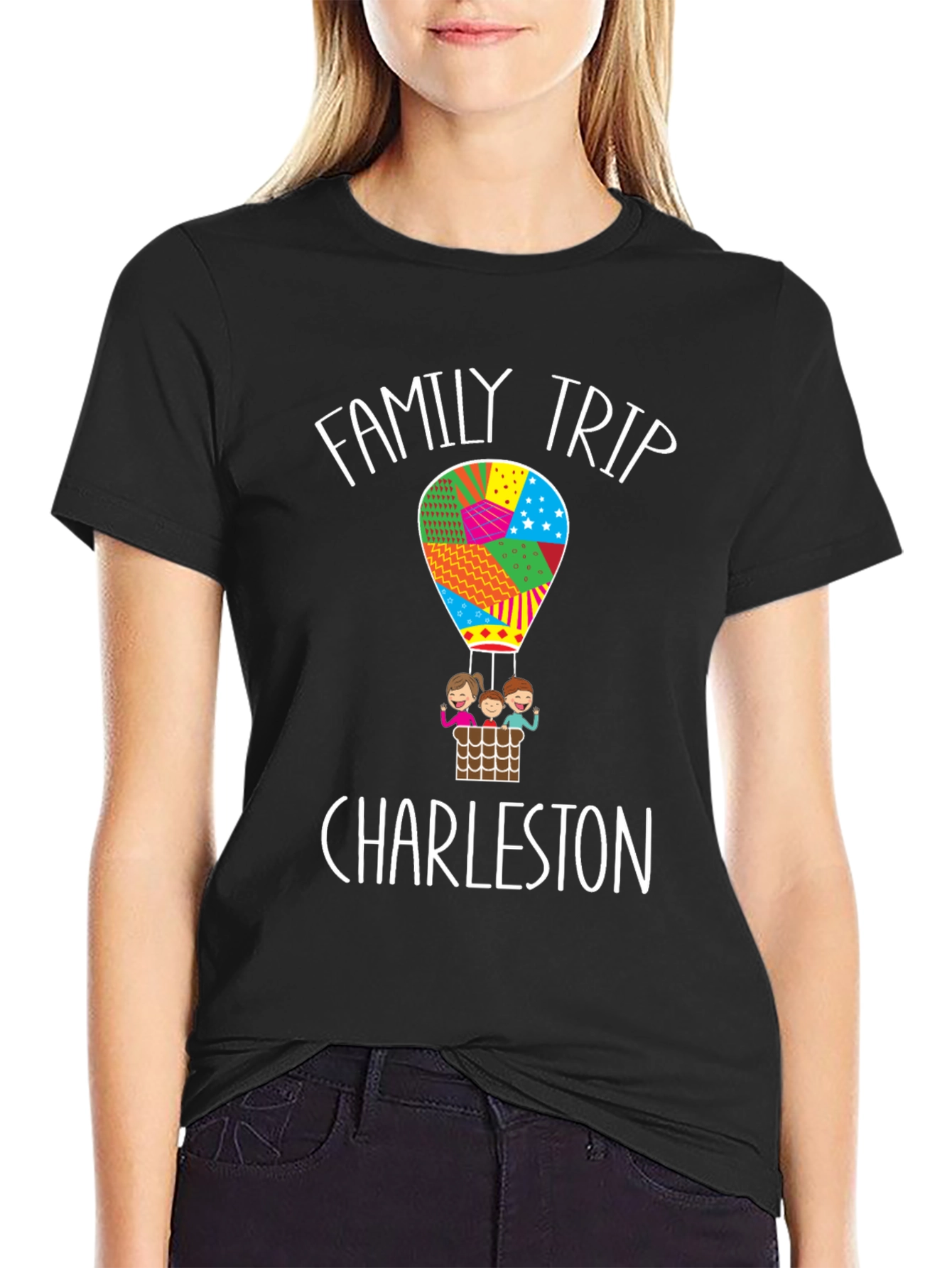 Family Trip Charleston Hot Air Balloon Graphic Tee