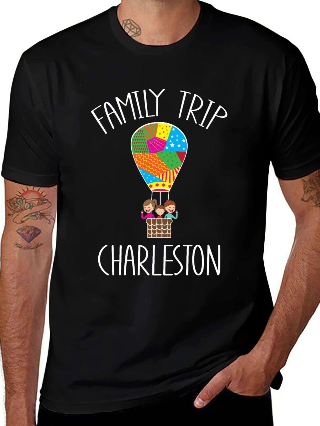 Family Trip Charleston Hot Air Balloon Graphic Tee