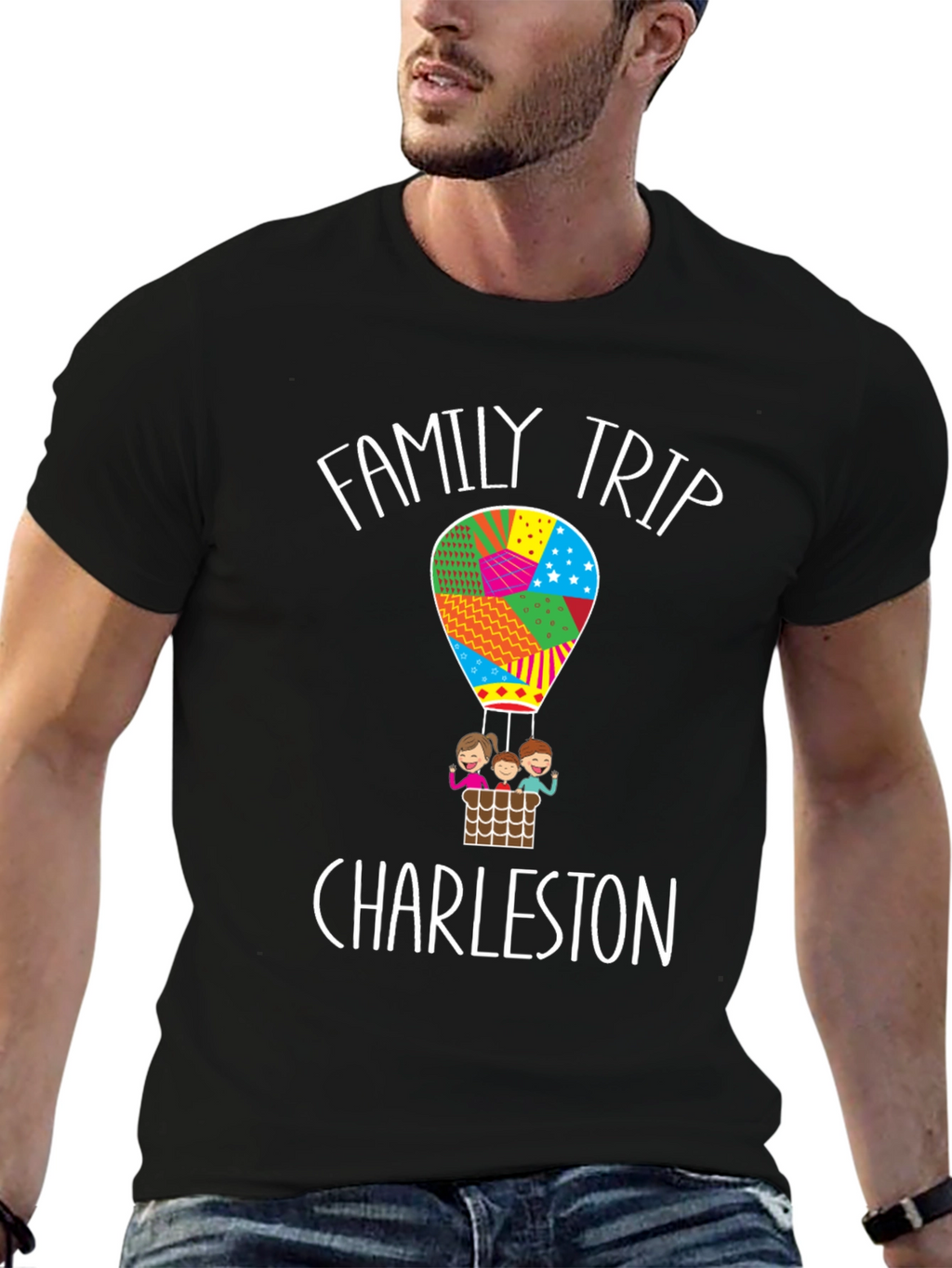 Family Trip Charleston Hot Air Balloon Graphic Tee
