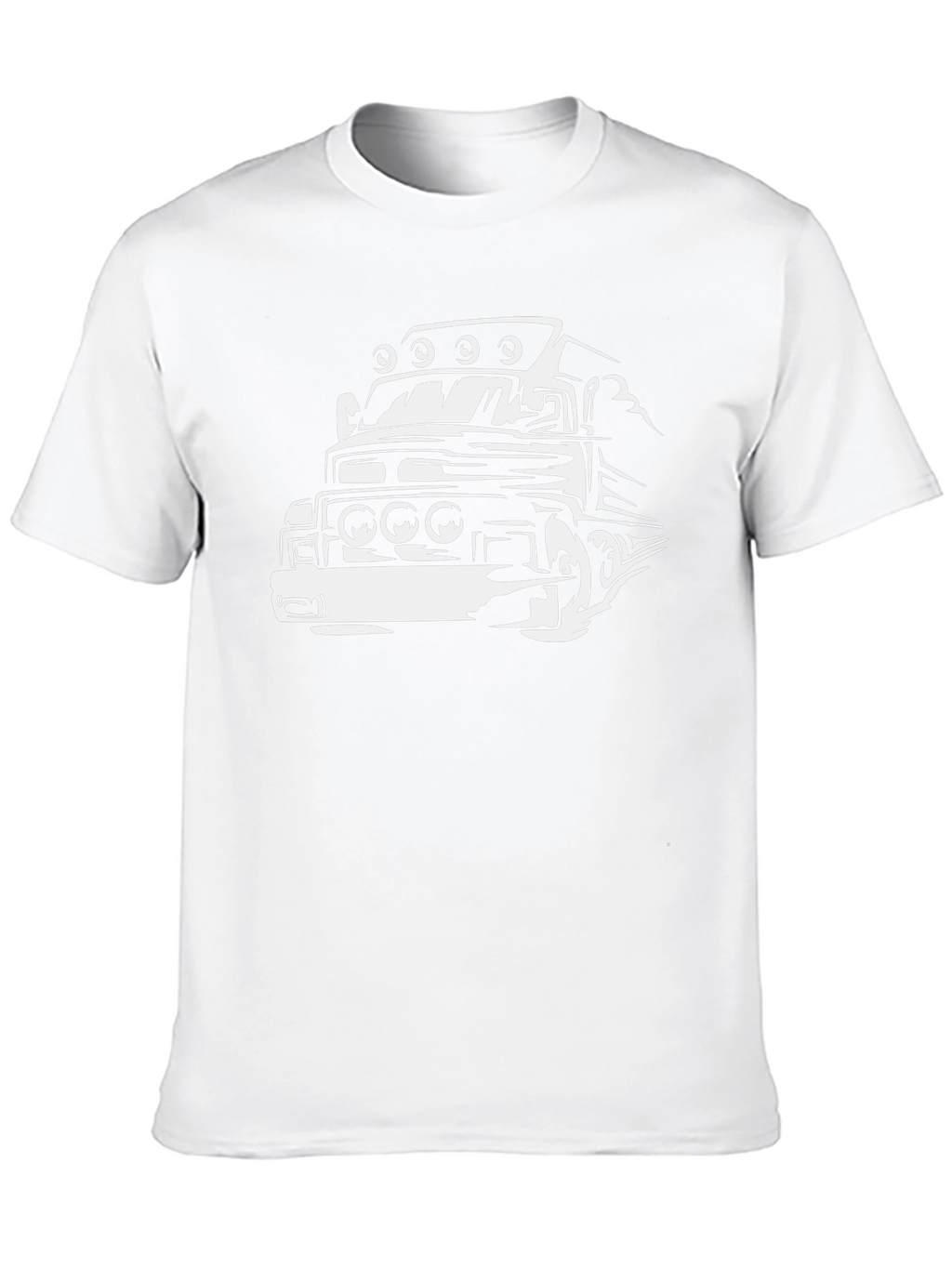 Truck Graphic Tee - Bold Black Cotton Blend