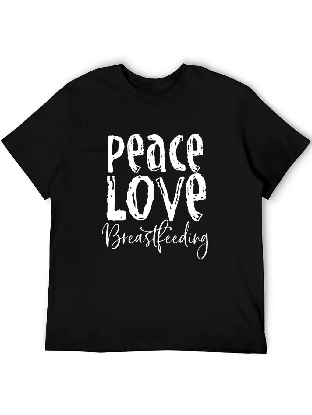 Peace Love Breastfeeding T-Shirt - Black Unisex