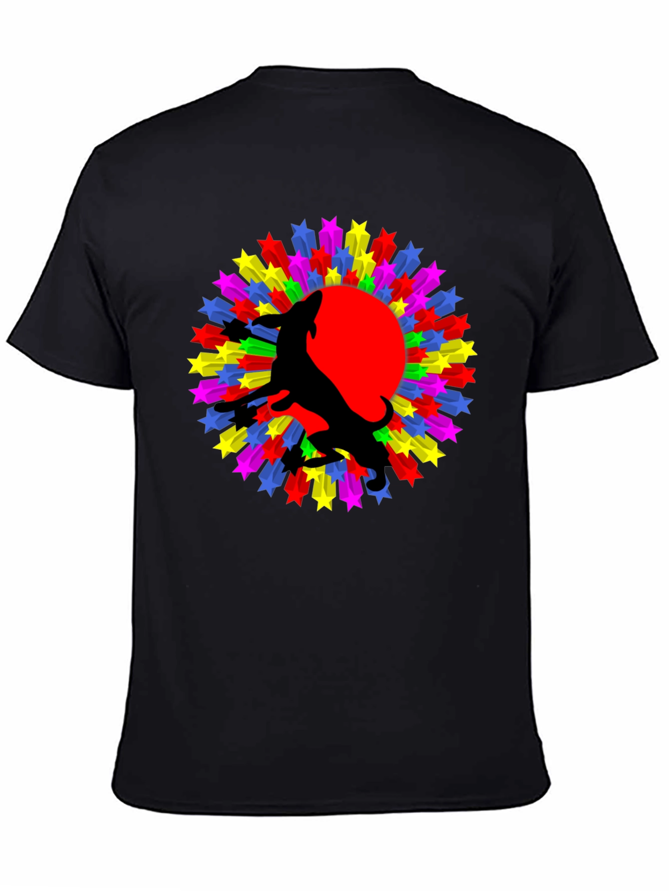 Wolf Starburst Graphic Black T-Shirt