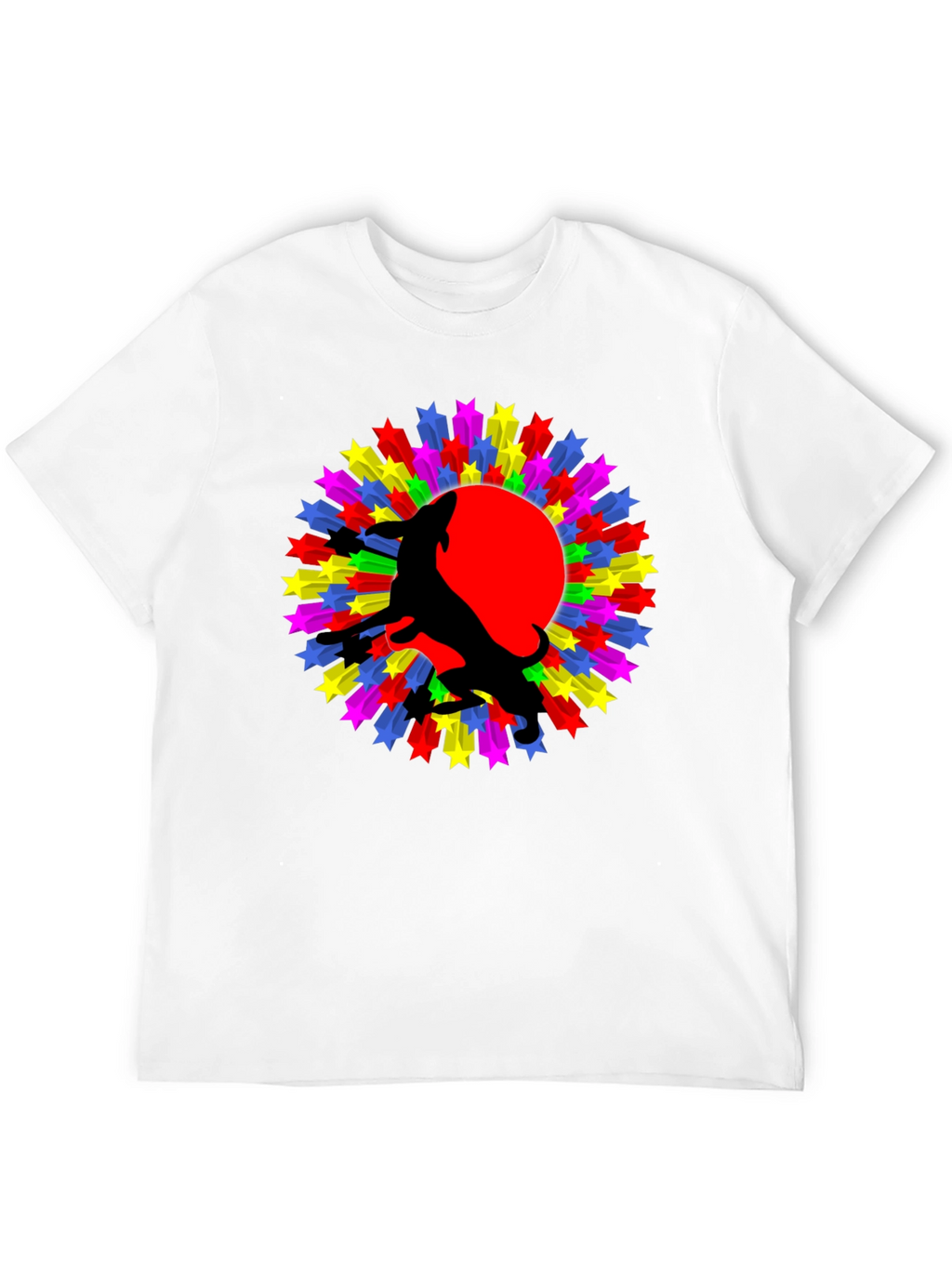 Wolf Starburst Graphic Black T-Shirt