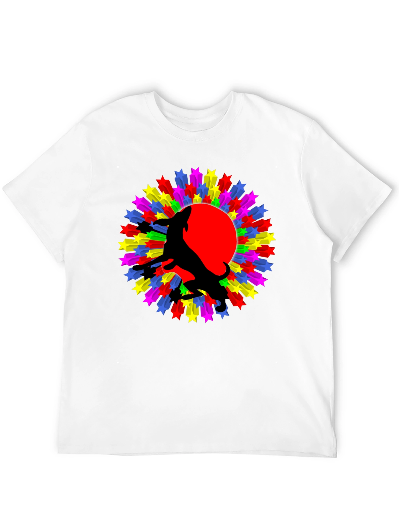 Wolf Starburst Graphic Black T-Shirt