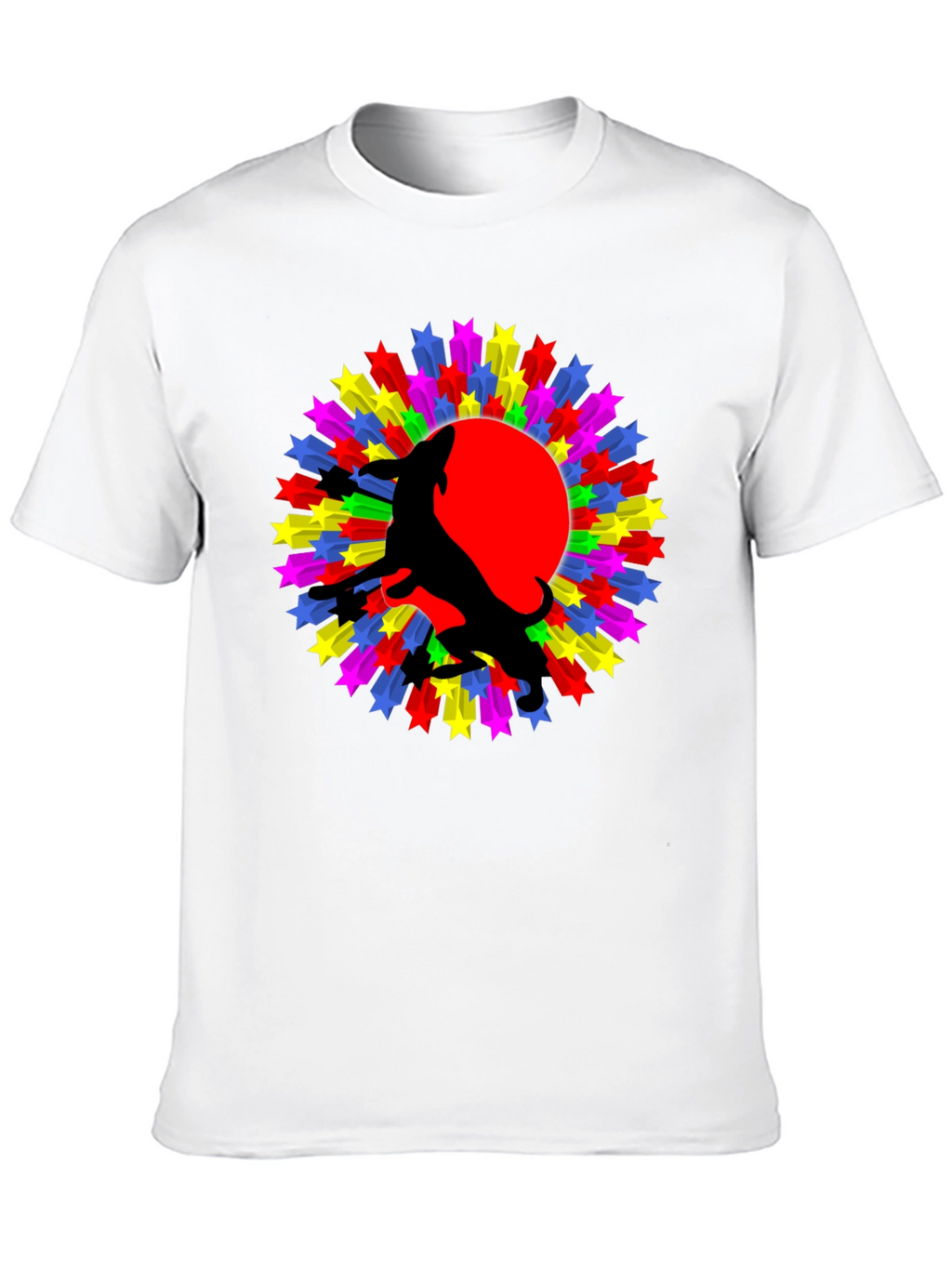 Wolf Starburst Graphic Black T-Shirt